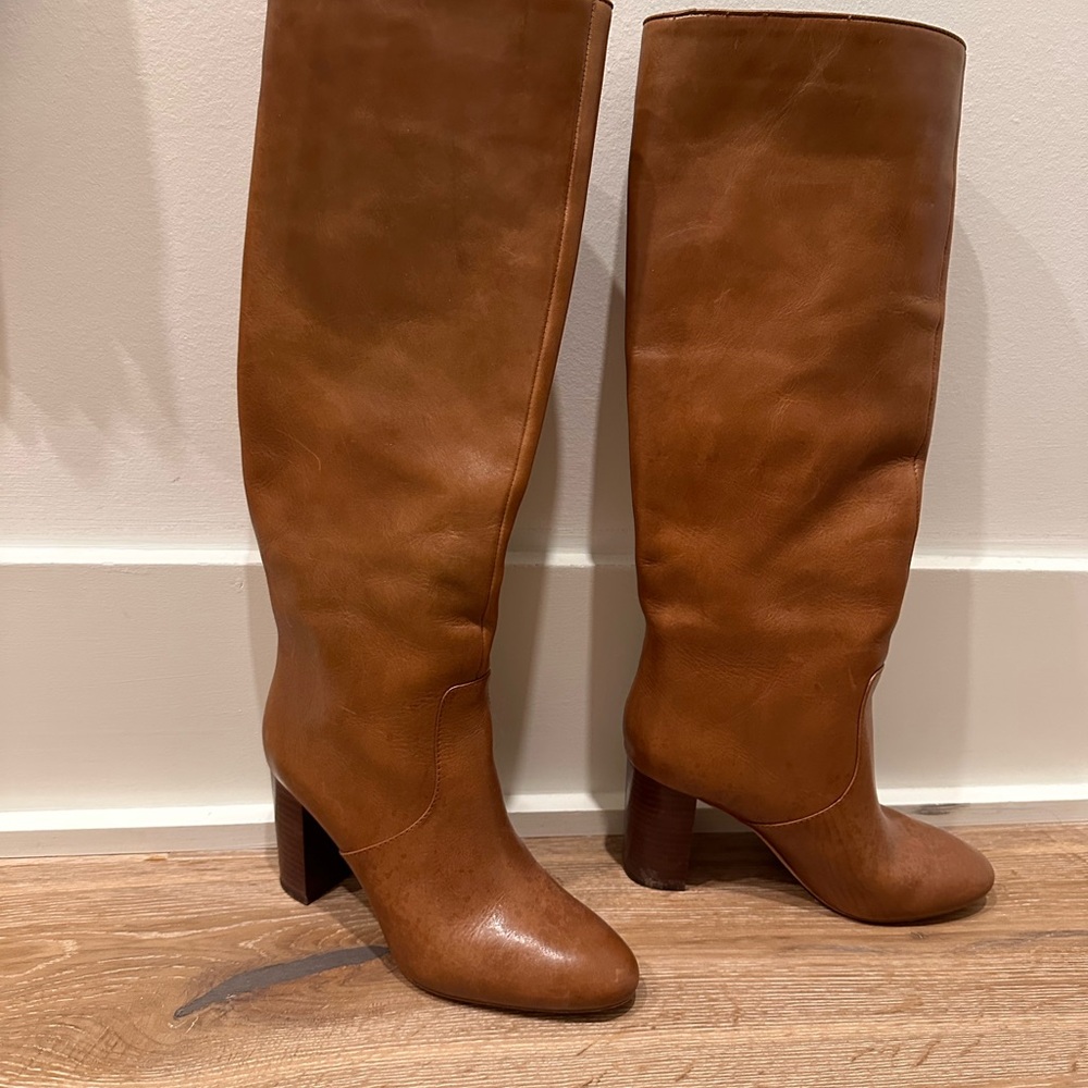 Loeffler Randall Tan Over the Knee Boots